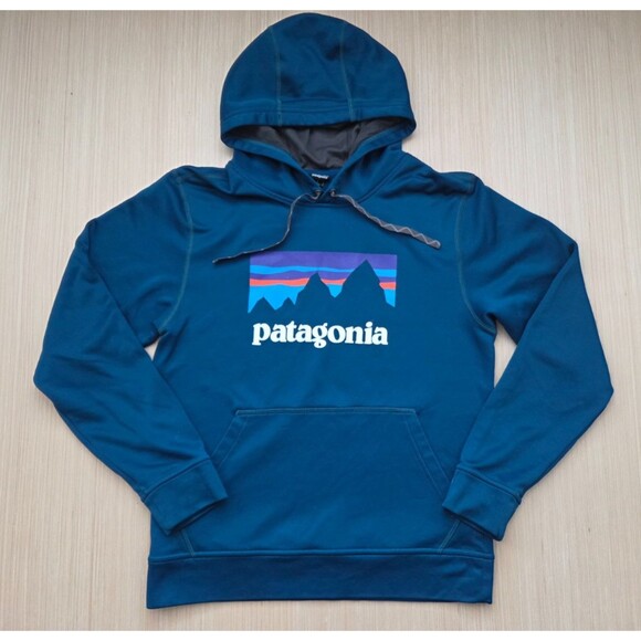 Patagonia Other - Patagonia Hoodie Shop Sticker PolyCycle Men's S Blue Sweatshirt 39518 *Read*